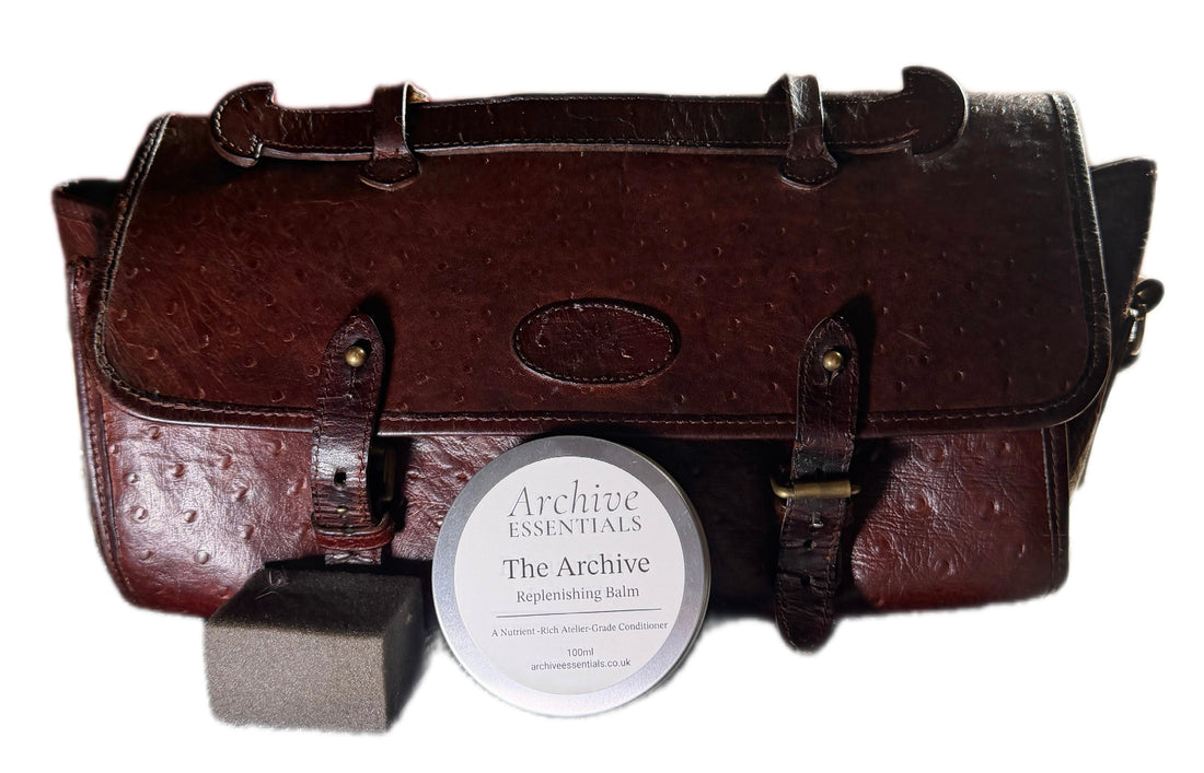 1980s Mulberry handbag restoration using Archive Essentials leather care products